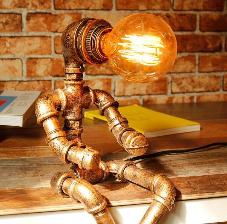 Lampes de table robot industrielles rétro à 1 lumière