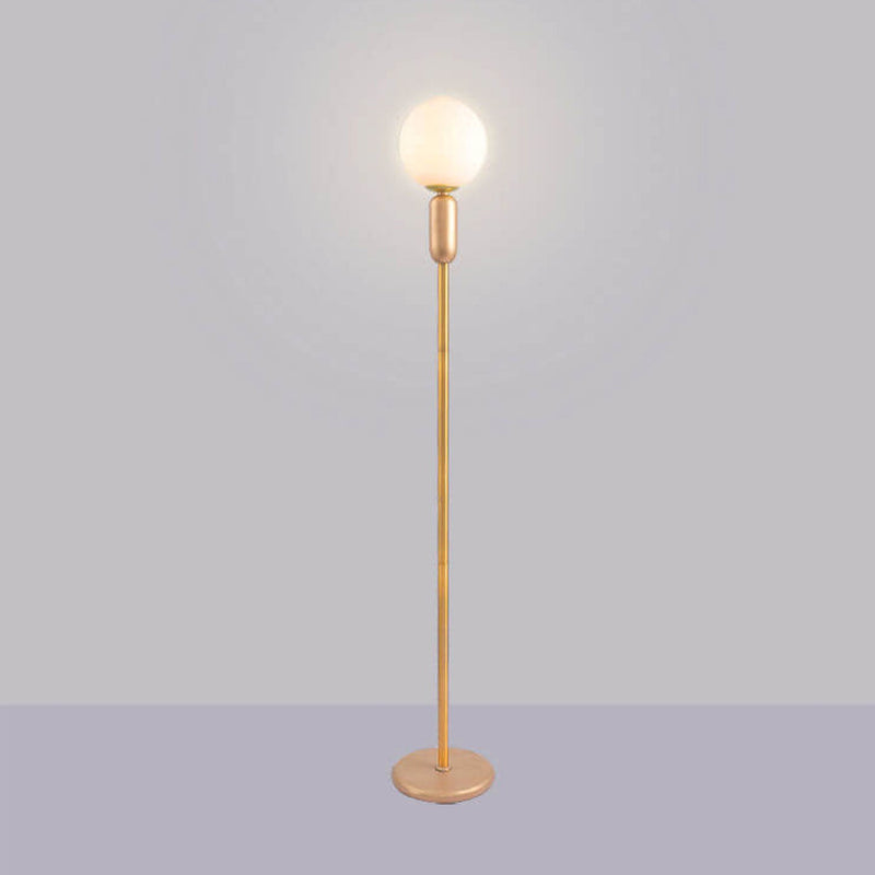 Nordic Minimalist Glass Ball Linear Base LED Standing Floor Lamp