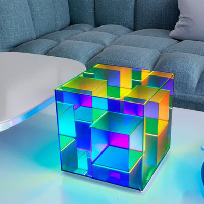 Nordic Creative Stereo Rubik's Cube LED Night Light Touch Switch Table Lamp