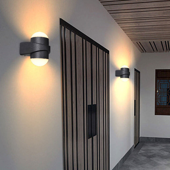 Lampe murale étanche pour patio avec applique LED en forme de cylindre moderne et créative 