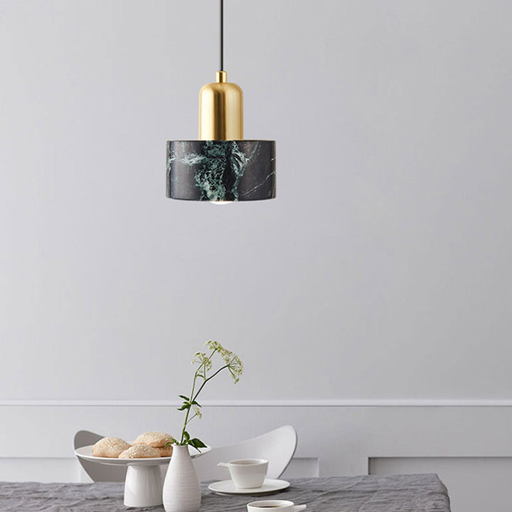 Suspension Luminaire en Métal et Marbre de Luxe Moderne à 1 Lumière 