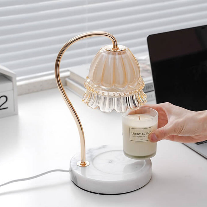 Kreative Glas-Glockenblume Aromalampe Schmelzende Wachstischlampe 