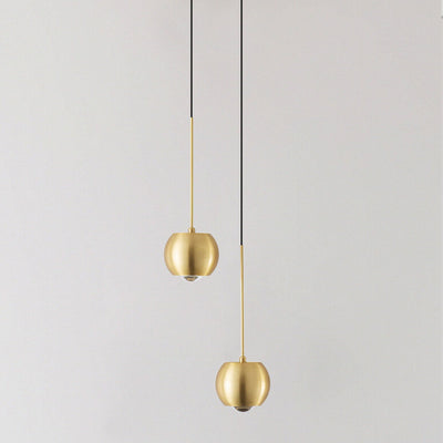 Nordic Light Luxury Full Brass Cylindrical Mini LED Pendant Light