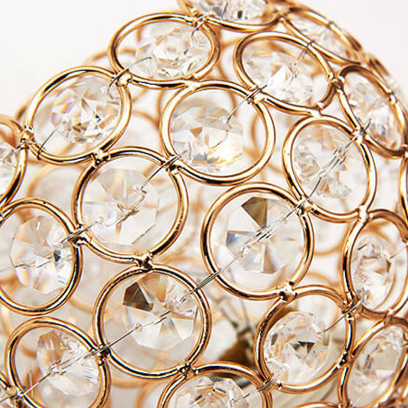 Luxuriöse europäische Kristallkugel mit gebogenem Arm, 1-Licht-Wandleuchte