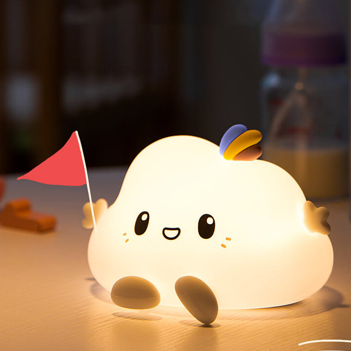Lámpara de mesa LED de diseño moderno de nube creativa de silicona 