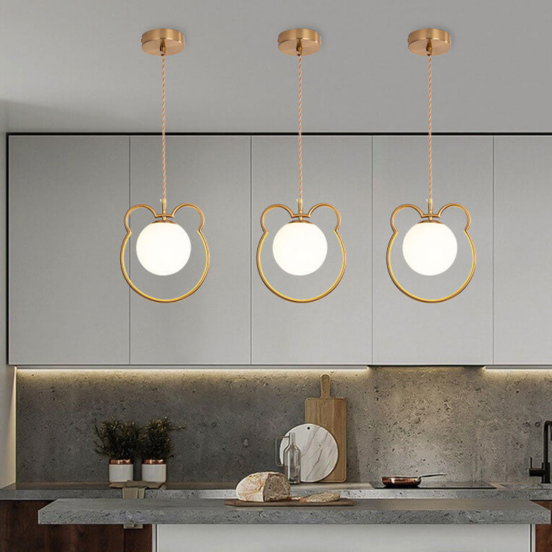 Modern Simple Cute Bear Outline Design 1-Light Pendant Light