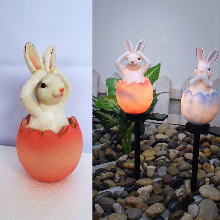 Bouchon de Sol Solaire Créatif Lapin Extérieur Jardin Étanche Lumière Décorative Paysage 