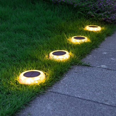 Solar Simple Round LED Outdoor Waterproof Lawn Buried Light