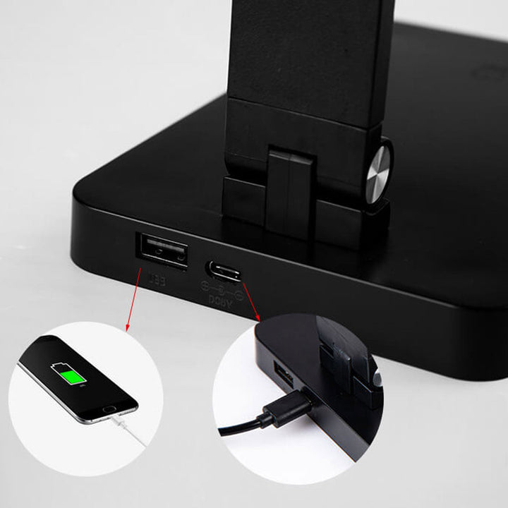 Lampe de bureau LED en aluminium pliable créative avec variateur tactile 