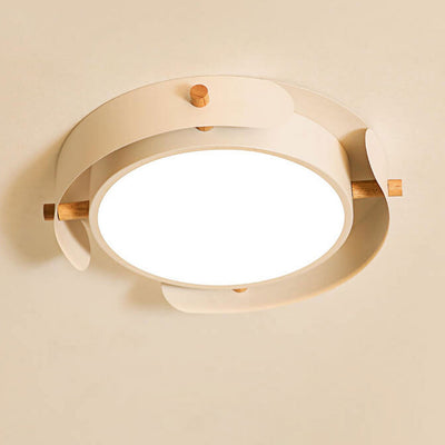 Nordic Simple Log Round LED Flush Mount Light