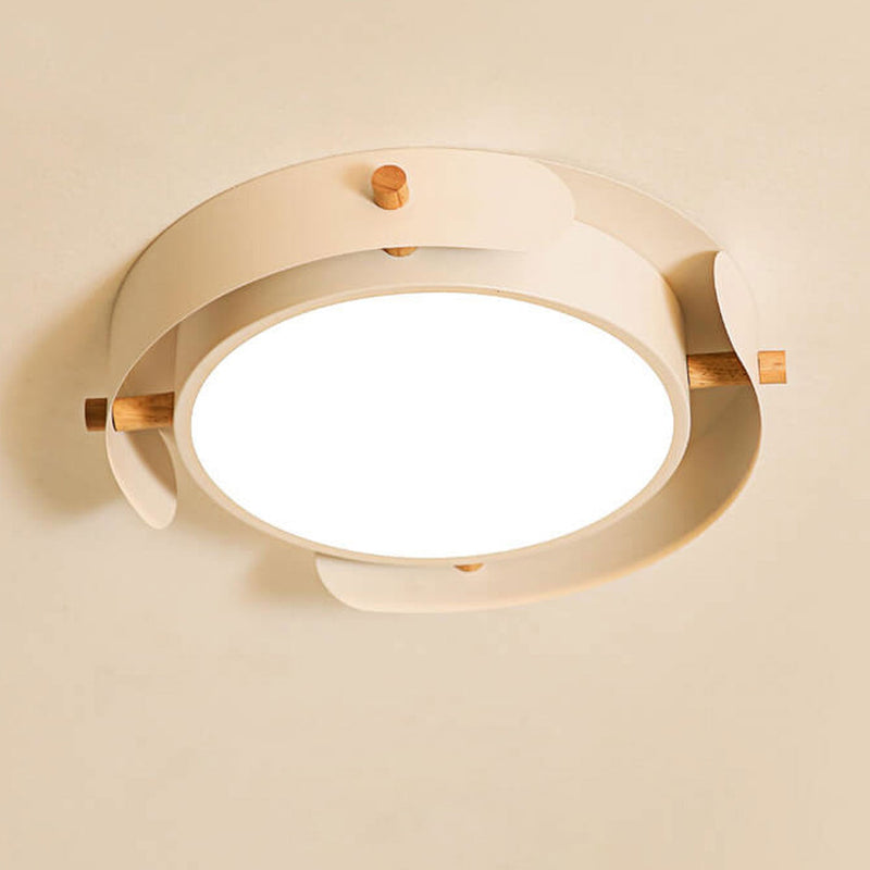Nordic Simple Log Round LED Flush Mount Light
