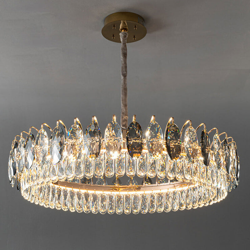 European Light Luxury Round Crystal LED-Kronleuchter