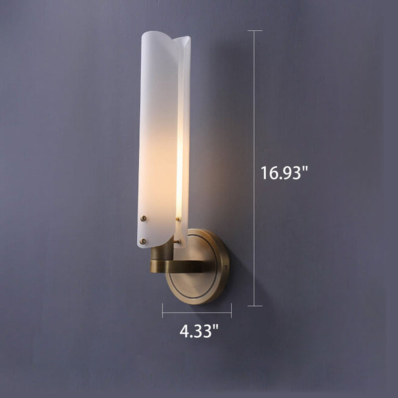 Modern Light Luxury Long Glass 1/2 Light Wall Sconce Lamp