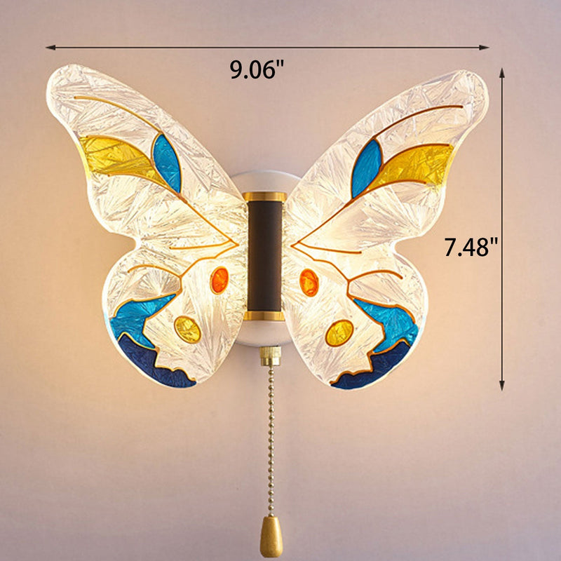 Nordic Creative Emaille Butterfly LED Wandleuchte 