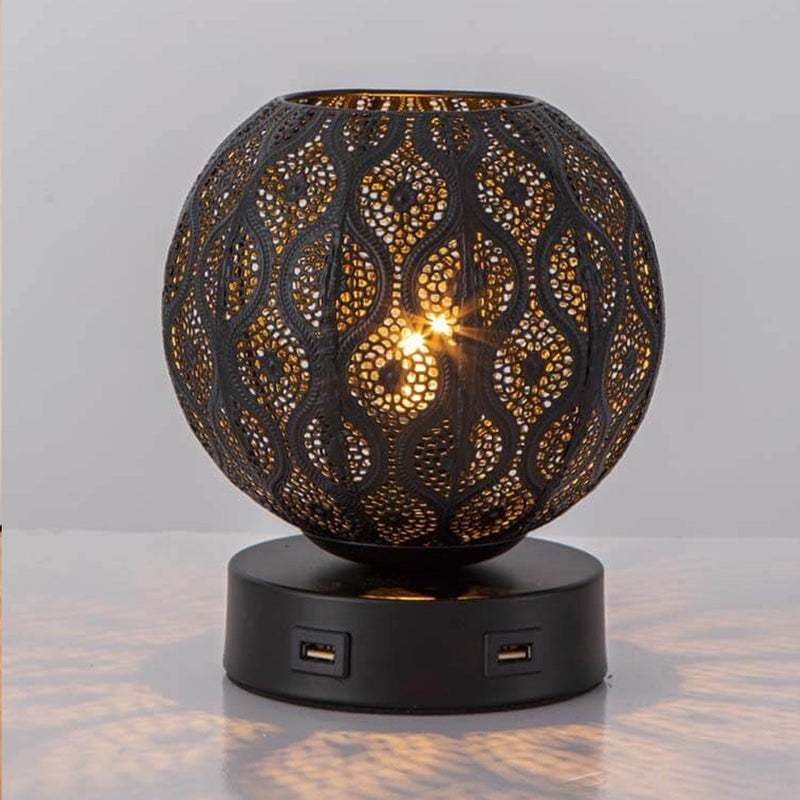 Lampe de table décorative à projection métallique sphérique créative 1 lumière 
