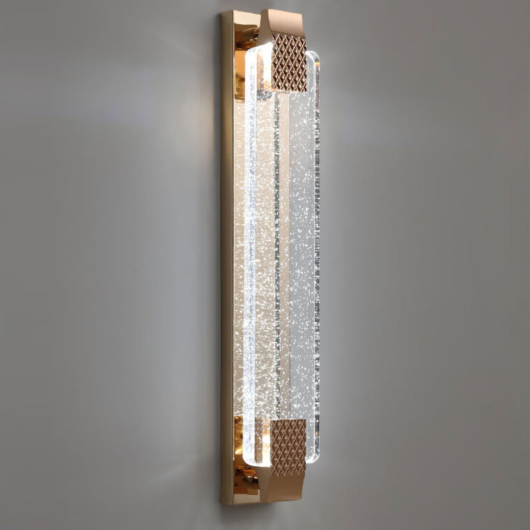 Applique murale LED en cristal à bulles rectangulaire de luxe léger européen 