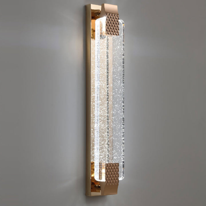 Applique murale LED en cristal à bulles rectangulaire de luxe léger européen 