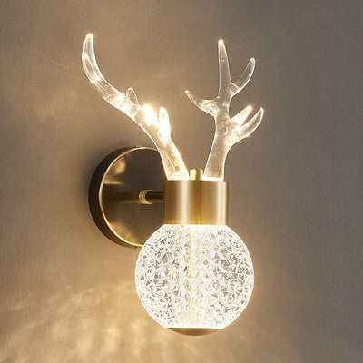 Nordic Luxury Antler Bubble Crystal LED Wall Sconce Lamp