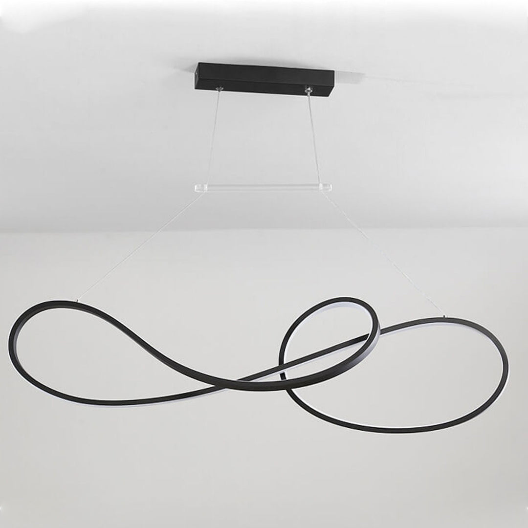 Lámpara de Araña Moderna de Lujo Ligero con Anillo Curvo LED para Isla 