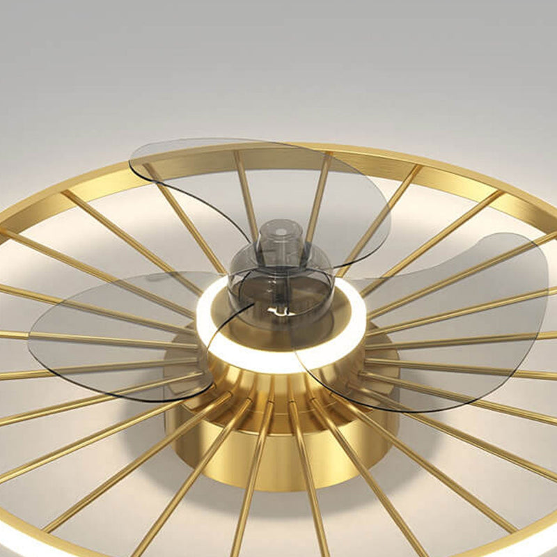 Nordic Light Luxury Round Traditional Design LED Flush Mount Ceiling Fan Light
