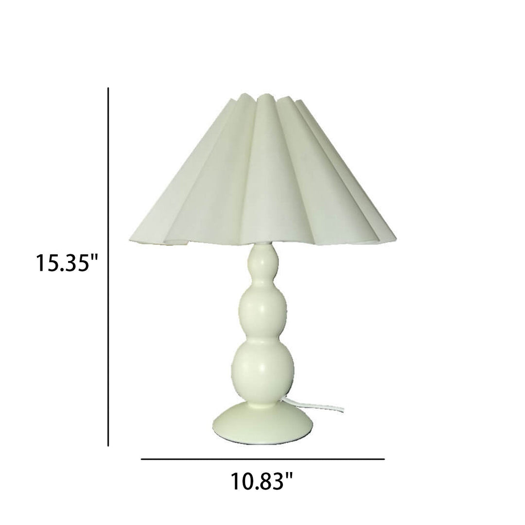 Vintage Petal Faltenstoffschirm Kürbisfuß 1-Licht Tischlampe 