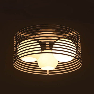 Nordic Creative Iron Round 3-Light Flush Mount Ceiling Light