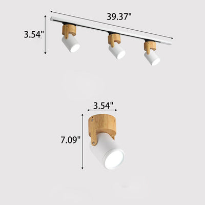 Nordic  Minimalist Track Spotlight 1/3 Light Flush Mount Light