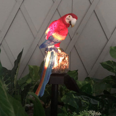 Solar Parrot Resin Outdoor Garden LED Decorative Ground Plug Path Light