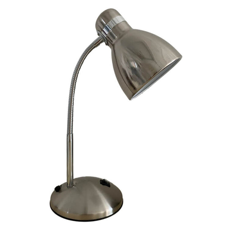 Vintage Industrial Aged Chrome Metal 1-Light Table Lamp