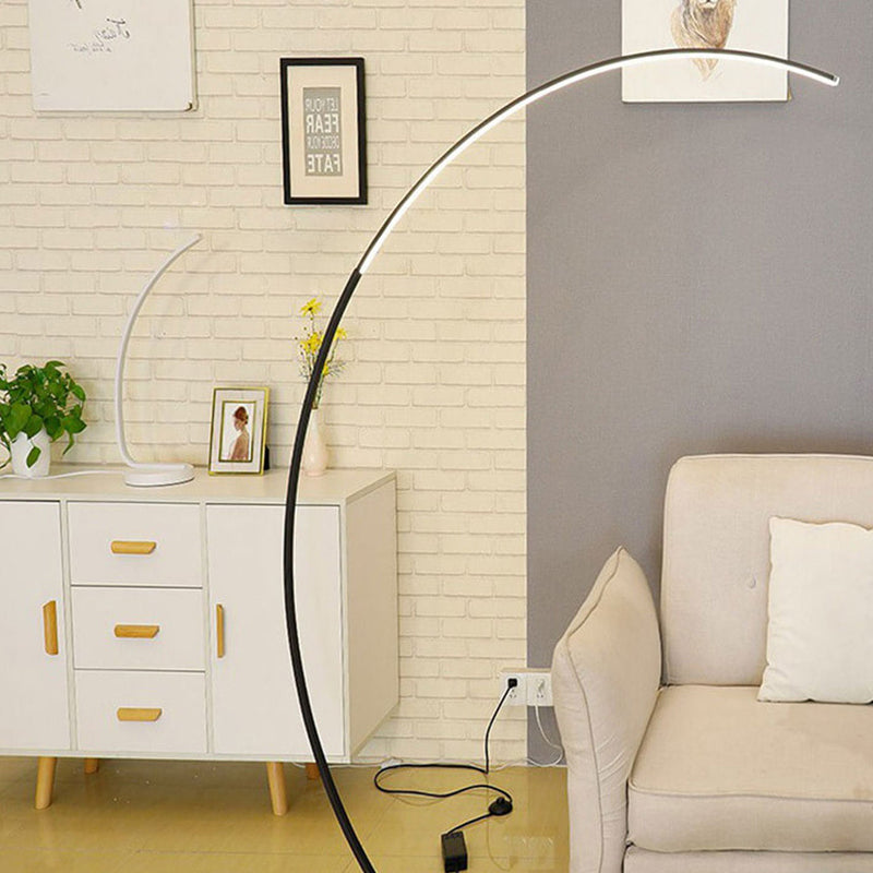 Minimalist Curved Line LED Aluminum Standing Floor Lamp