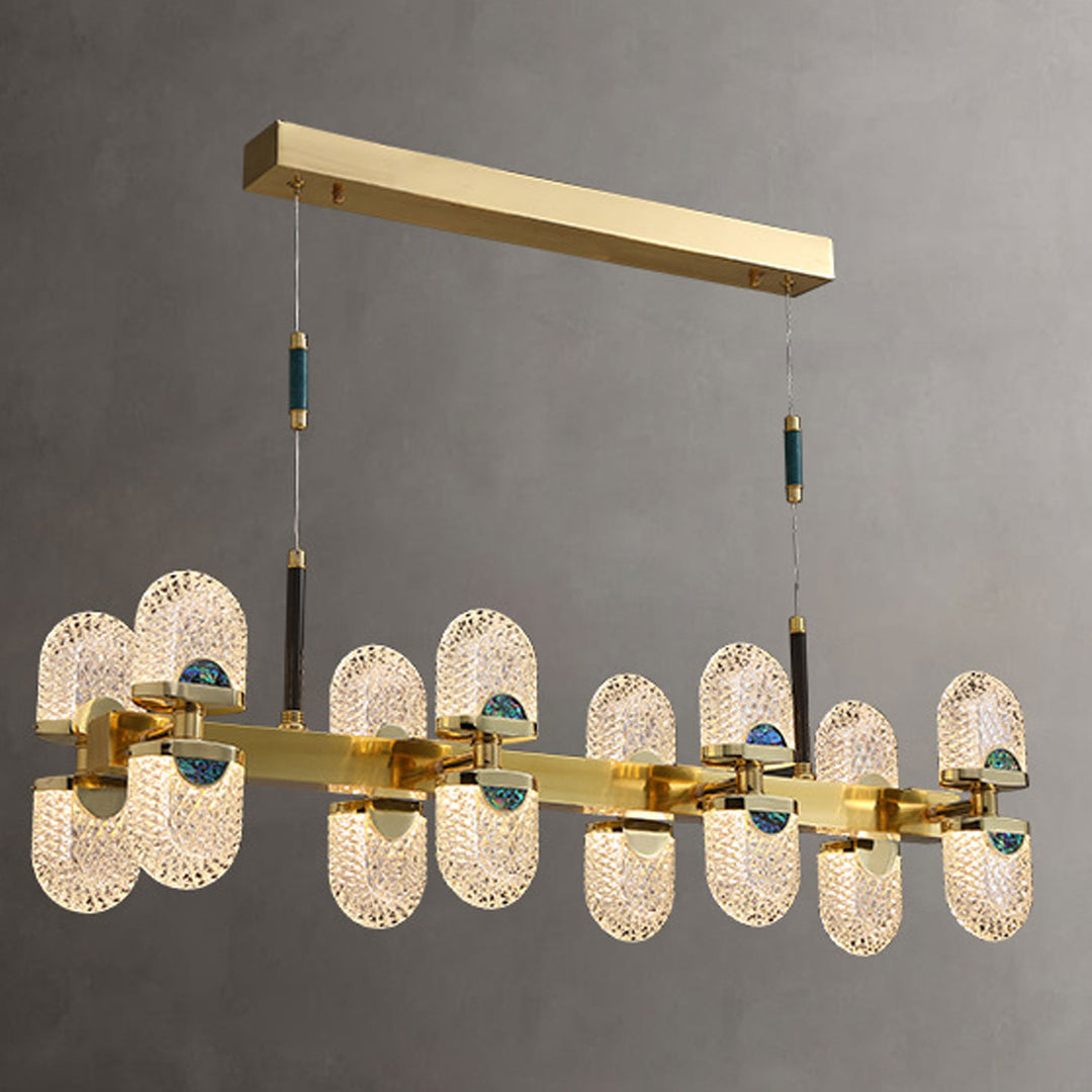 Lustre LED en cuivre massif rond moderne de luxe léger 