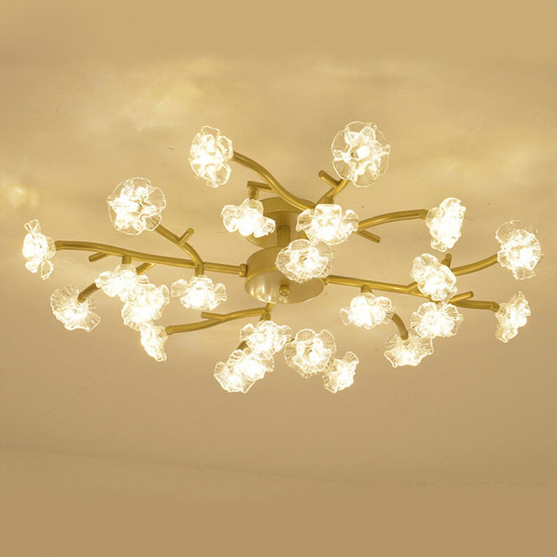 Nordic Creative Plum Blossom Tree Branch LED-Deckenleuchte mit halbbündiger Montage