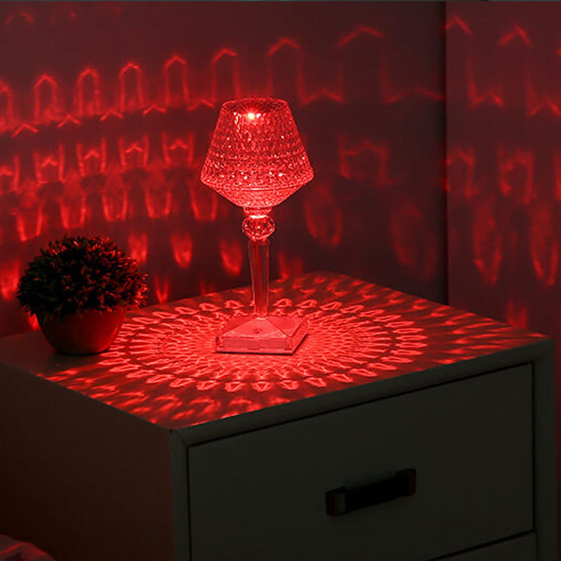 Lampe de Table créative en verre de vin en diamant acrylique, veilleuse décorative en forme de prune 