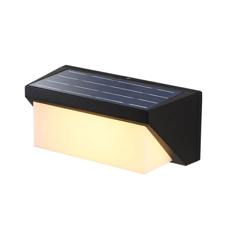 Lampe murale LED étanche moderne à géométrie carrée solaire 