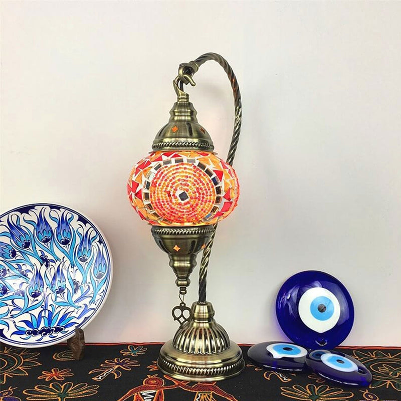 Vintage Stained Glass Turkish Style LED Table Lamp