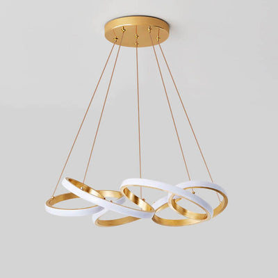 Moderner Luxus Gold Twisted Line Island Light LED Kronleuchter