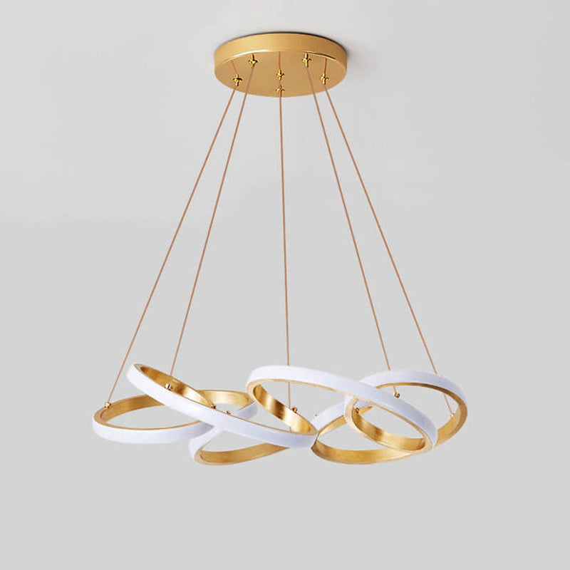 Moderner Luxus Gold Twisted Line Island Light LED Kronleuchter