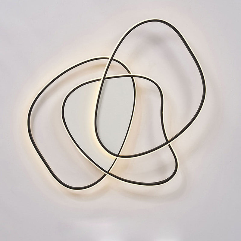 Nordic Minimalist Round Shaped Curved LED Flush Mount Ceiling Light