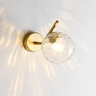 Nordic Minimalist Glass Ball Curve Lamp Arm 1-Light Wall Sconce