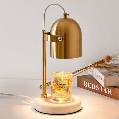 Lampe de table à cire fondante d'aromathérapie métallique cylindrique simple nordique 