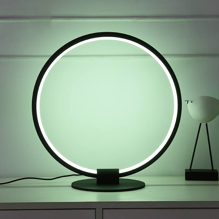 Diseño Moderno de Anillo de Acrílico con Iluminación LED RGB para Lámpara de Mesa 