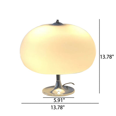 Lampe de table à 3 lumières avec abat-jour boule blanc crème moderne 