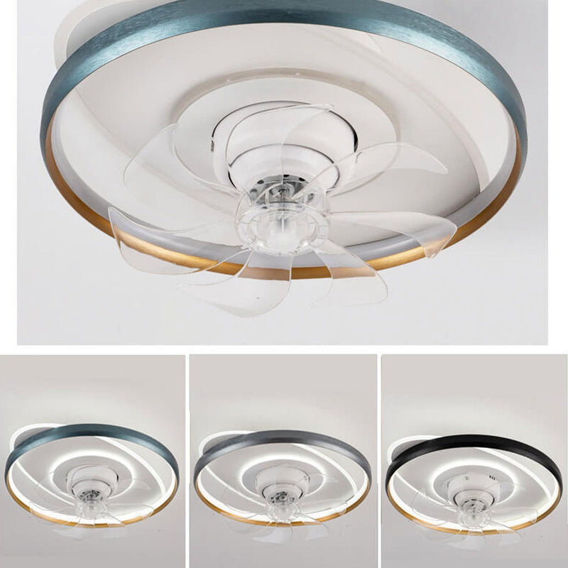 Nordic Rotatable Round Acrylic LED Flush Mount Ceiling Fan Light