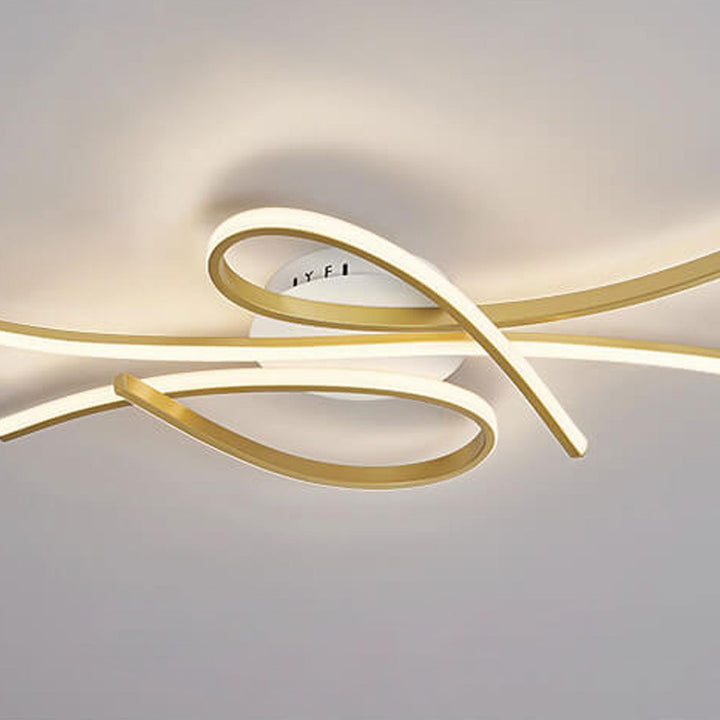 Conception moderne de lignes courbes créatives LED Plafonnier encastré 
