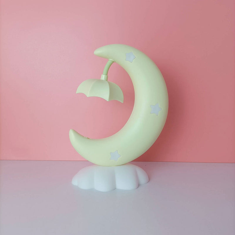 Lampe de table LED de nuit avec protection des yeux en forme de bateau de lune de dessin animé 