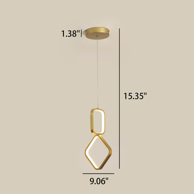 Nordic Minimalist Iron Geometric Ring LED Pendant Light