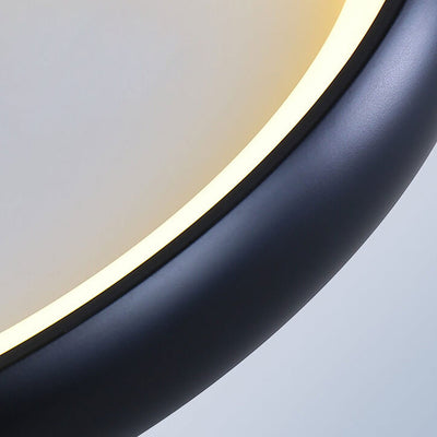 Modern Minimalist Round Aluminum Acrylic LED Flush Mount Ceiling Light