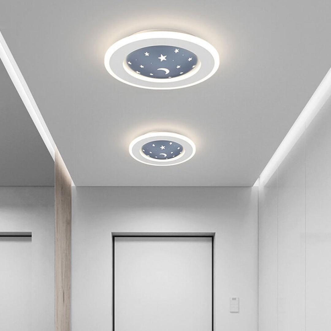 Nordic Minimalist Starry Sky Square Runde Schmiedeeisen Aluminium LED Unterputz Deckenleuchte 