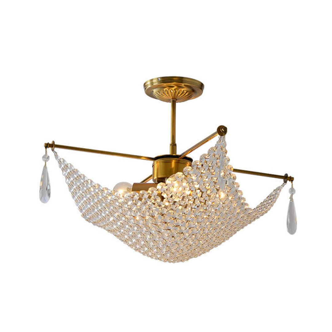 Moderner Luxus Kristallnetz 4-Licht Art Kronleuchter 