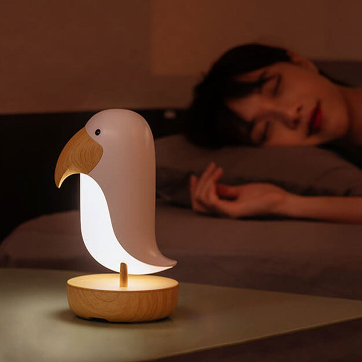 Lámpara de Mesa con Luz Nocturna Bluetooth Recargable USB de Pájaro Creativo 